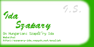 ida szapary business card